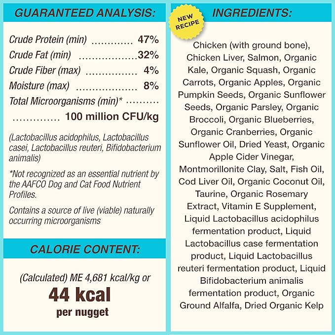 Primal Freeze Dried Cat Food Nuggets Chicken & Salmon; Complete & Balanced Meal or Topper; Premium, Healthy, Grain Free, High Protein Raw Cat Food with Probiotics (5.5 oz)