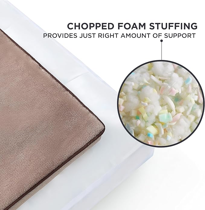 Bedsure Waterproof Dog Beds for Extra Large Dogs - 4 inch Thicken Up to 100lbs XL Dog Bed with Removable Washable Cover, Pet Bed Mat Pillows, Taupe