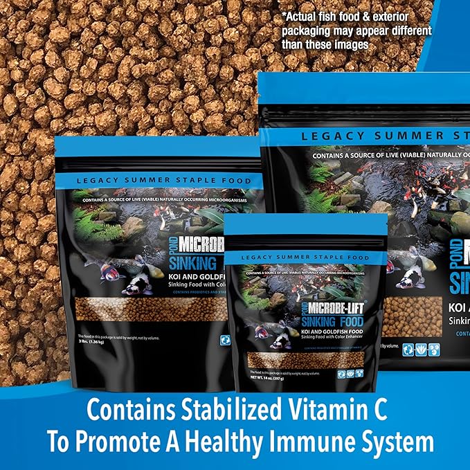 MICROBE-LIFT MLLSPBAG Sinking Fish Food Pellets for Ponds, Water Gardens, and Fountains, for Live Goldfish and Koi, 40 Pounds