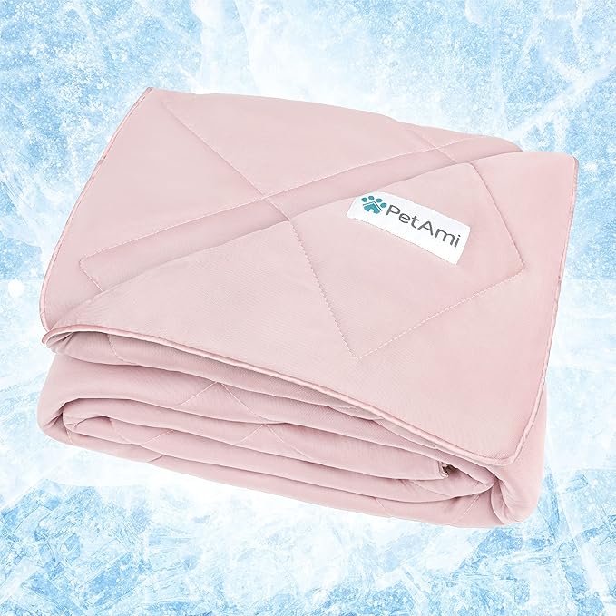 PetAmi Premium Cooling Dog Blanket | Lightweight Fluffy Pet Throw Blanket Bed Cover for Dogs, Cat, Puppies | Pet Blanket Furniture Protector Couch Sofa | Reversible Fuzzy Cozy | 60x80, Pink