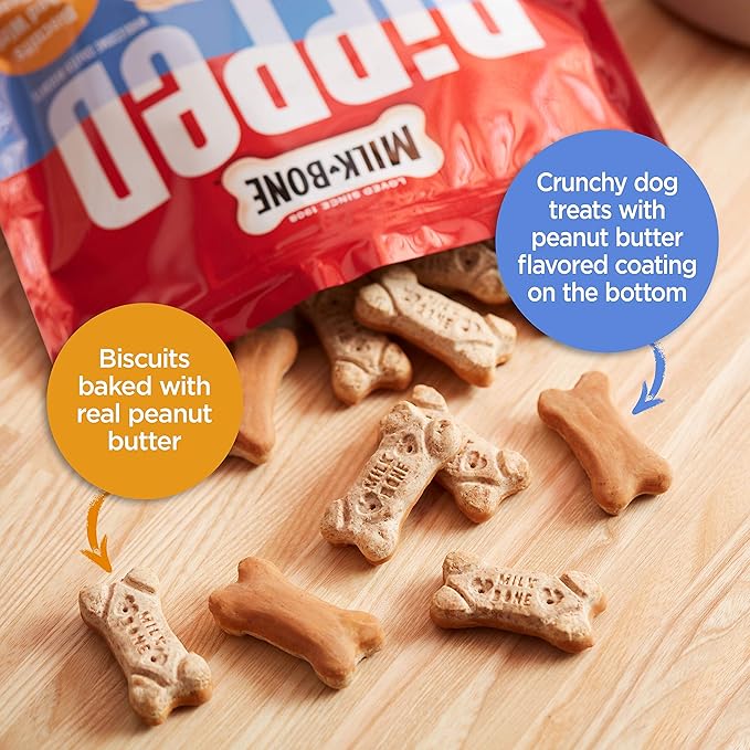 Milk-Bone Dipped Dog Treat Biscuits Baked with Real Peanut Butter, 32 Ounce (Pack of 2)