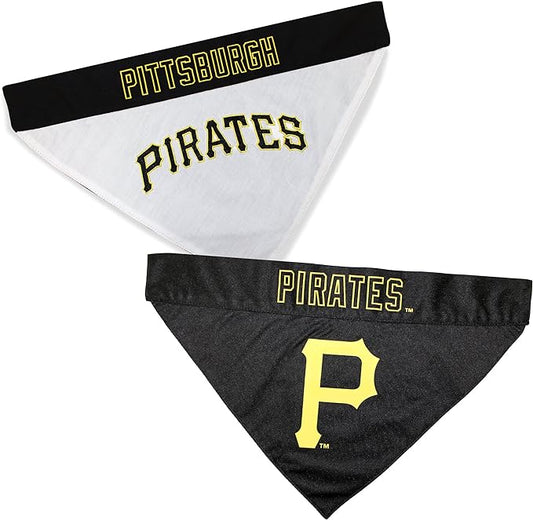 Pets First PIR-3217-S-M MLB Pittsburgh Pirates Reversible Pet Bandana, Small/Medium, MLB Team Color
