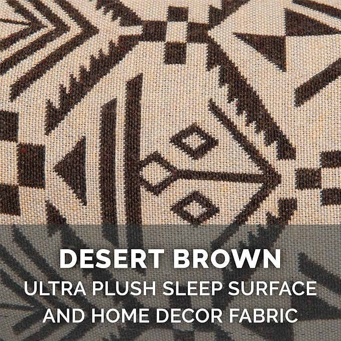 Furhaven Orthopedic Dog Bed for Medium/Small Dogs w/ Removable Bolsters & Washable Cover, For Dogs Up to 35 lbs - Plush & Southwest Kilim Woven Decor Sofa - Desert Brown, Medium