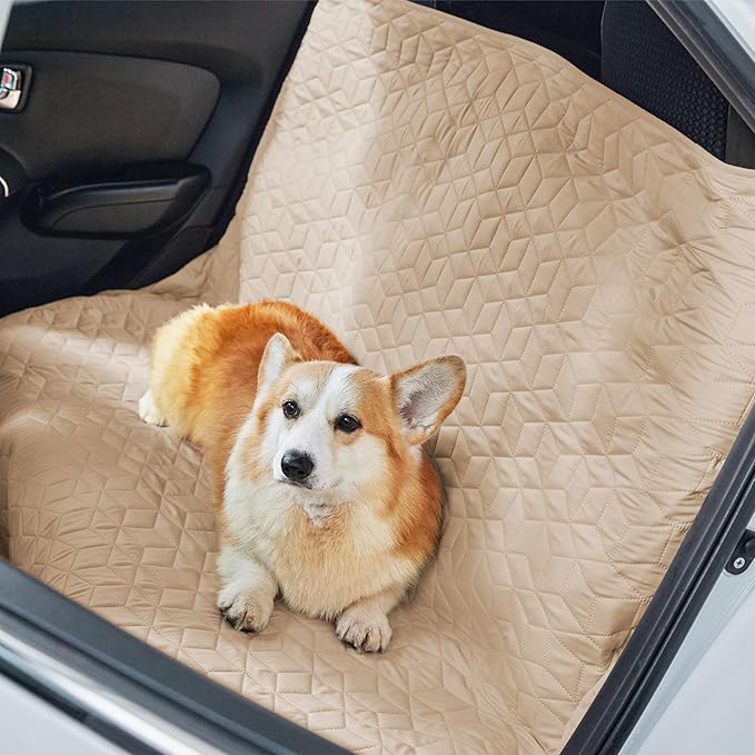 Bedsure 100% Waterproof Bed Cover for Dogs Washable - Non Slip Waterproof Dog Blanket for Bed, Lightweight Furniture Protector Durable for Pet Cat Puppy with Non-slip Bottom, Beige, 82x102IN