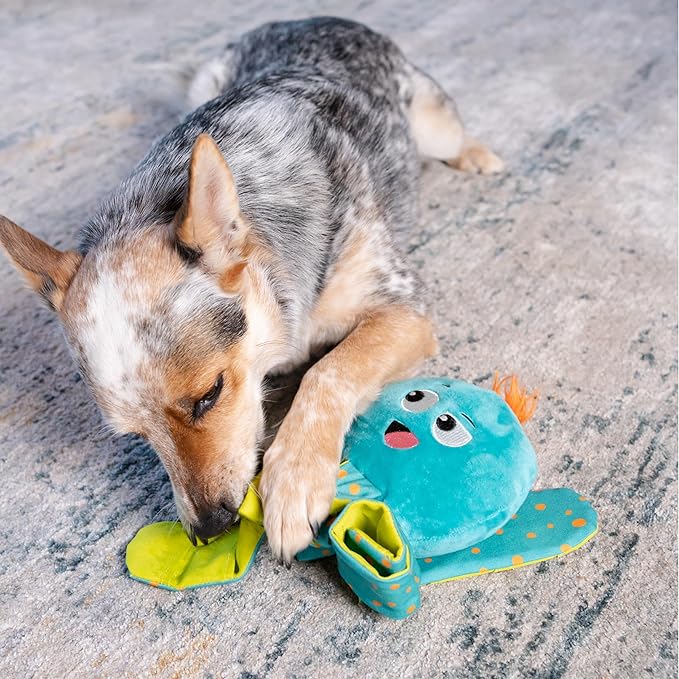 Outward Hound Nina Ottosson Silly Legz Interactive Plush Dog Puzzle, Dog Enrichment Toys, Plush, Floppy, Long, Octopus, Blue