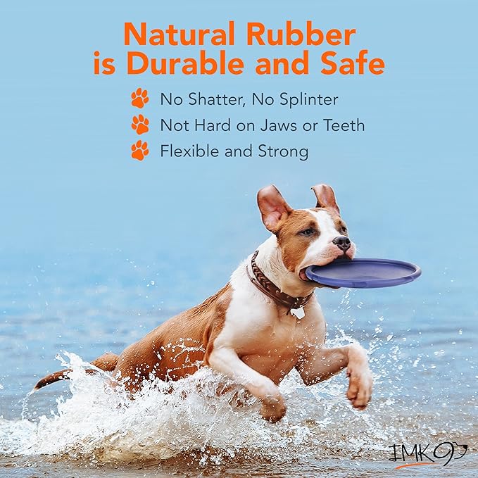 Frisbee Dog Toy - Soft Rubber Dog Frisbee for Large Dogs – Frizbee for Aggressive Play – Heavy Duty Durable Frisby for Pets – Safe, Lightweight, Flying Disc Toy for Training Fetch, Tug of War, Catch