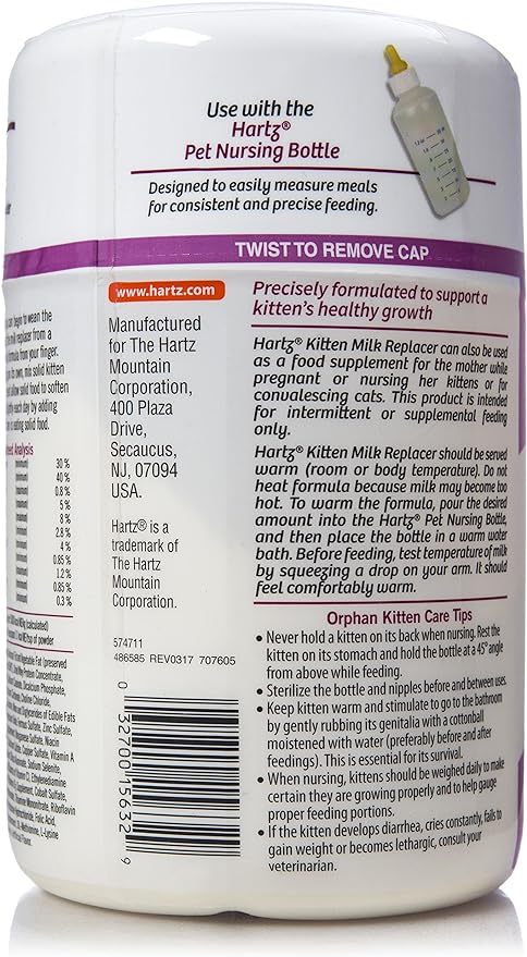 Hartz Powdered Kitten Milk Replacer Formula - 11Oz