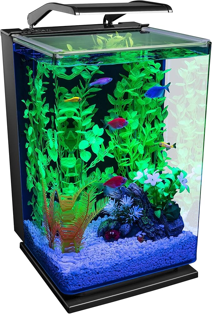 GloFish Aquarium Kit Fish Tank with LED Lighting and Filtration Included