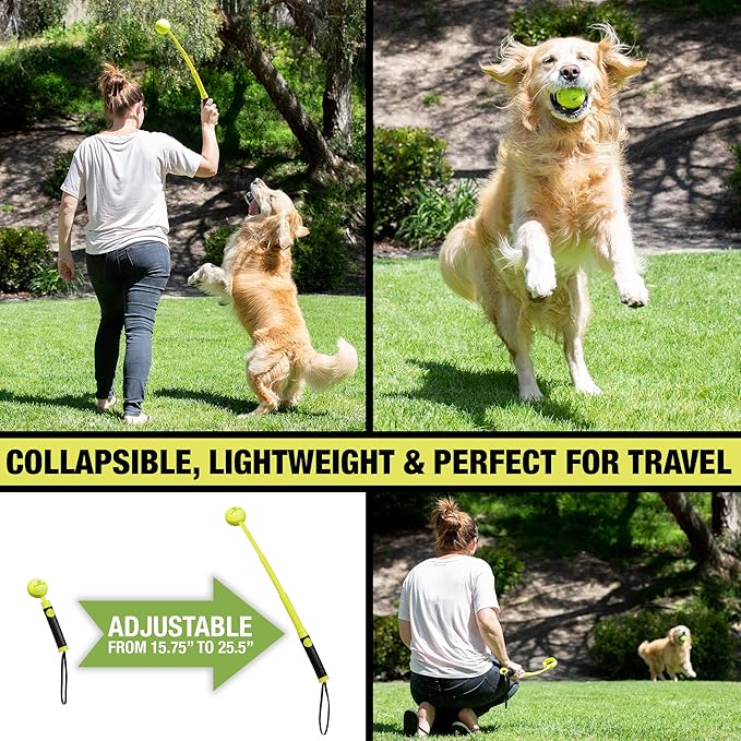 Hyper Pet Dog Ball Thrower Launcher for Dogs 25.5"- Includes 2.5" Tennis Ball for Fetch - for All Breeds