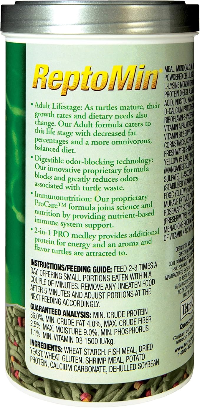 Tetra TetraFauna PRO ReptoMin Pro Sticks Adult Turtle Formula Daily Diet for Aquatic Turtles, 8.11 oz and TetraFauna ReptoGuard Turtle Health Conditioner 3 Count, Slow-Release (19514)