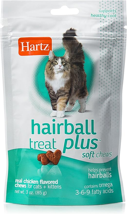 Hartz Hairball Remedy Plus Chicken Flavored Soft Chews for Cats and Kittens