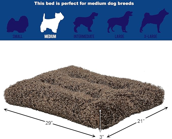 Midwest Homes for Pets Deluxe Dog Beds | Super Plush Dog & Cat Beds Ideal for Dog Crates | Machine Wash & Dryer Friendly, 1-Year Warranty, Cocoa, 30-Inch