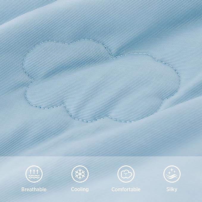 Lesure Premium Cooling Blankets for Large Dogs - Washable Dog Cooling Throw Blanket with Q-MAX>0.4，Durable Self Cooling Pet Mat for Cat, Soft Cooling Summer Blanket for Hot Weather, Blue, 40x50