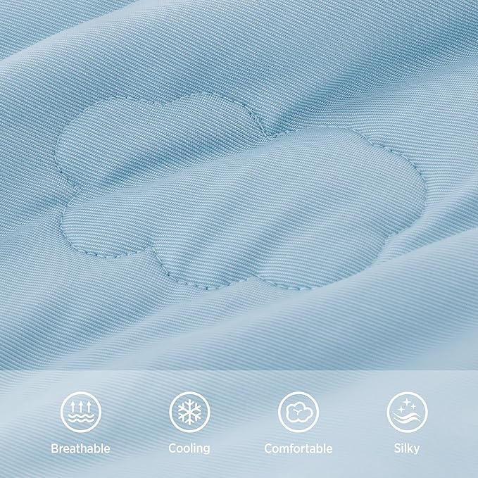 Lesure Premium Cooling Blankets for Small Dogs - Washable Dog Cooling Throw Blanket with Q-MAX>0.4，Durable Self Cooling Pet Mat for Cat, Soft Cooling Summer Blanket for Hot Weather, Blue, 25x35