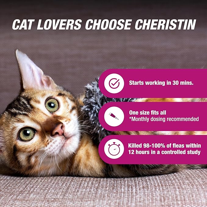 Cat Cheristin Cat Flea Treatment & Prevention for Cats | 1 Topical Dose Provides Up to 6 Weeks of Coverage | 6 ct.