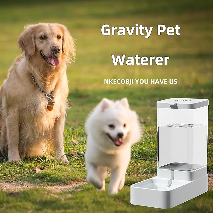 Gravity Pet Feeder and Water Dispenser Set, Automatic Dog Feeder and Dog Water Dispenser for Dogs Cats Pets Animals Large Capacity(Water Feeder)