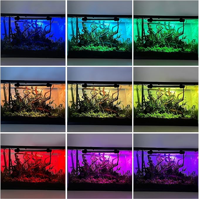 NICREW Submersible RGB Aquarium Light, Underwater Fish Tank Light with Timer, Multicolor LED Light with Remote Controller, 19 Inches