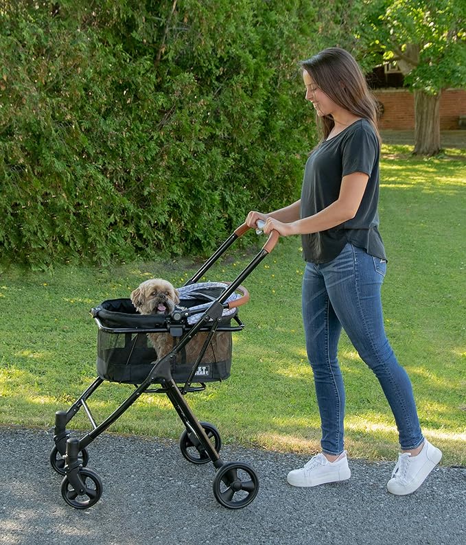 Pet Gear 3-in-1 Travel System, View 360 Stroller Converts to Carrier and Booster Seat with Easy Click N Go Technology, for Small Dogs & Cats, 4 Colors