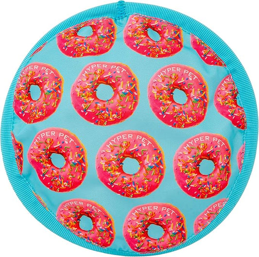 Hyper Pet Flippy Flopper 9" Flying Disc Soft Dog Toy, Floats in Water & Safe on Teeth, Pack of 1, Donut Design, for All Breeds