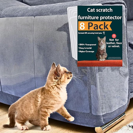 Couch Protector for Cats, 8 Pack, Anti Cat Scratch Furniture Protector, Cat Furniture Protector, Furniture Protectors from Cats, Couch Cat Scratch Protector, Corner Protectors for Cats, Couch Guards