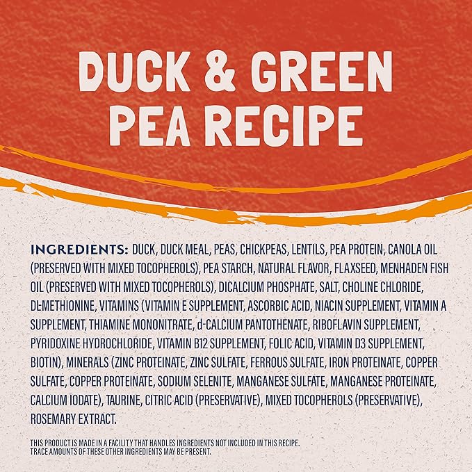 Natural Balance Limited Ingredient Adult Grain Free Dry Cat Food, Reserve Duck & Green Pea Recipe, 4 Pound (Pack of 1)