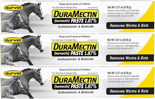 Durvet Duramectin Equine Wormer Paste - 3 Tubes