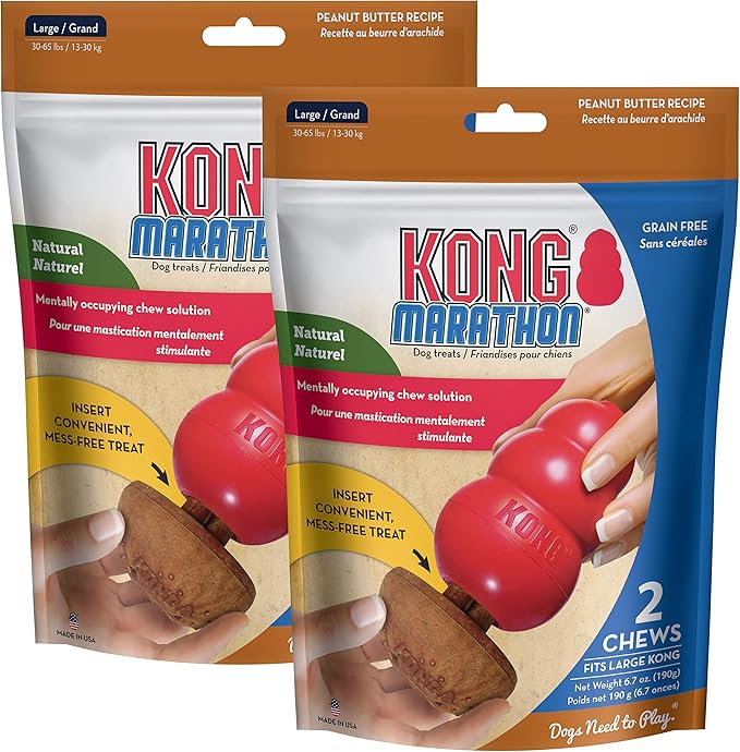 KONG - Marathon (2 Pack, 4 Pieces Total) - Peanut Butter Flavor - Large Dog Treats