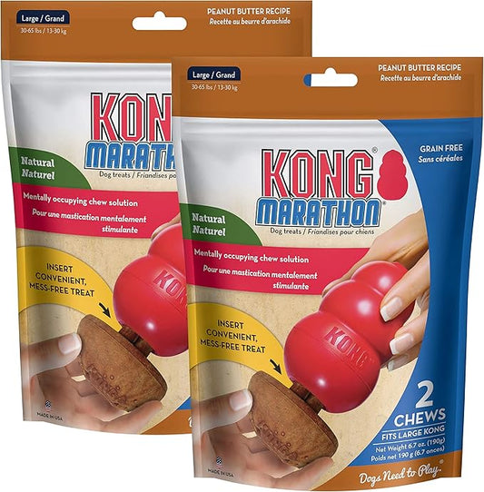 KONG - Marathon (2 Pack, 4 Pieces Total) - Peanut Butter Flavor - Large Dog Treats