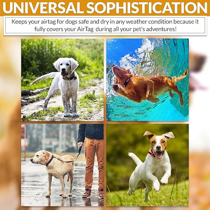 Png Silicone Airtag Holder for Dog Collar - 2 Pack | Serving as a Dog GPS Tracker Case | Holder for AirTag Dog Collar | Waterproof Airtag Holder | Dog Apple Airtag Holder | Secure Dog Tracker (Black)