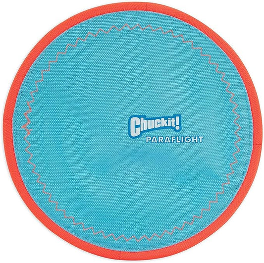 ChuckIt! Paraflight Flying Disc Dog Toy, Large (9.75"), Orange And Blue