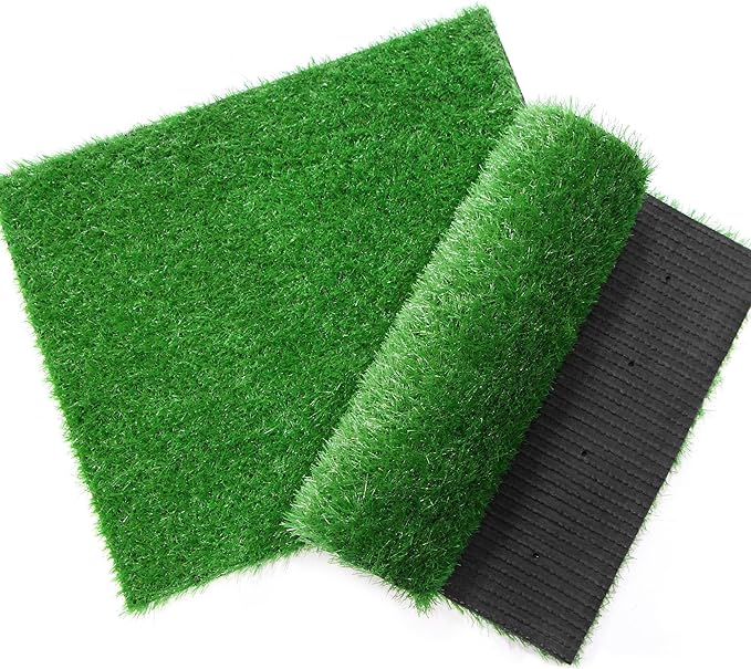 Dog Grass Pee Pad, 21.5 X 18.1Inch Artificial Grass for Dogs Reusable for Dog Potty Training, Dog Grass Pad with Drainage Holes for Indoor/Outdoor (2 Pack)