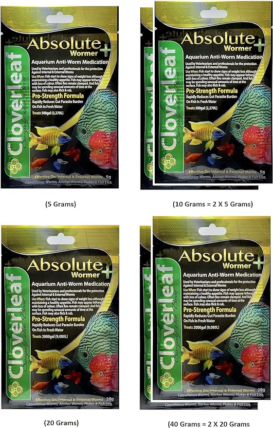 Plymouth Discus Product WORMER Plus - Freshwater and Saltwater Fish Powder Medication. With parasites and Flukes. (5G - Treats 600 GALLONS)