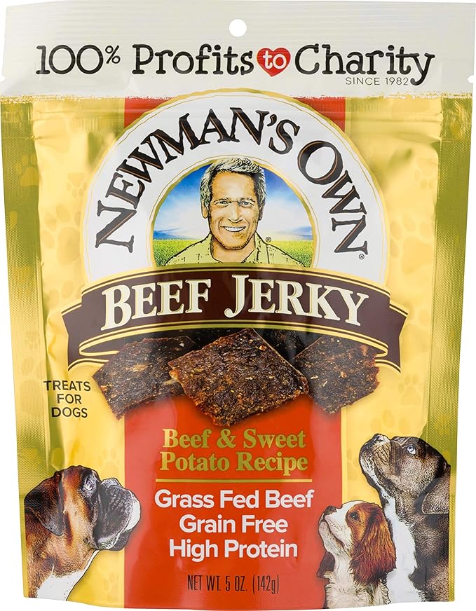 Newman's Own Jerky Treats for Dogs, 5-oz. (Pack of 6), Beef & Sweet Potato