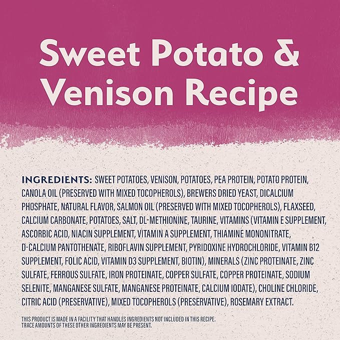 Natural Balance Limited Ingredient Adult Grain-Free Dry Dog Food, Reserve Sweet Potato & Venison Recipe, 12 Pound (Pack of 1)