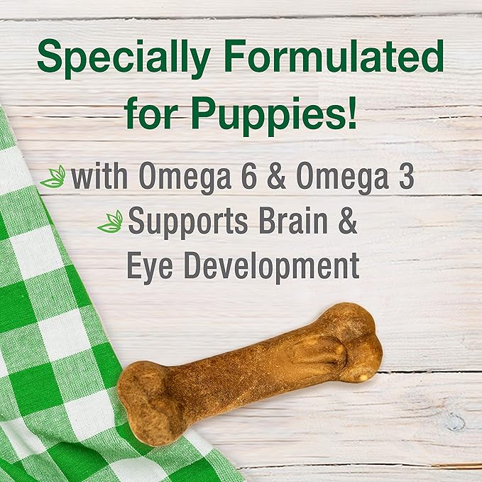 Nylabone Healthy Edibles Natural Puppy Chews Long Lasting Turkey & Sweet Potato Flavor Treats for Dogs, X-Small/Petite (8 Count)