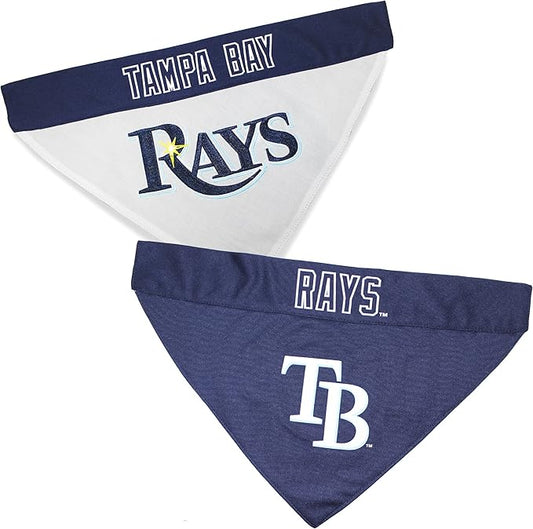 Pets First RAY-3217-L-XL MLB Tampa Bay Rays Reversible Pet Bandana, Large/X-Large, MLB Team Color