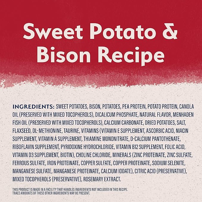 Natural Balance Limited Ingredient Adult Grain-Free Dry Dog Food, Reserve Sweet Potato & Bison Recipe, 12 Pound (Pack of 1)