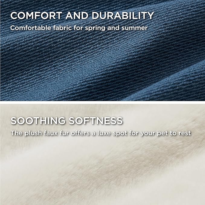 Bedsure Washable Dog Bed for Large Dogs - Waterproof All-Season Foam Dog Beds, Orthopedic Rectangle Cuddle Doggy Beds with Removable Zipper Cover, 36x27x10inches, Blue