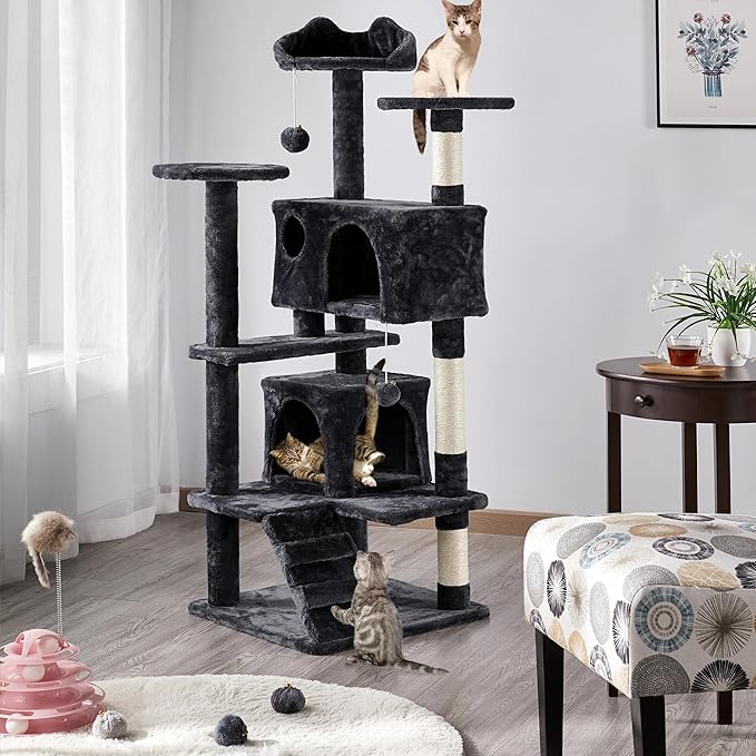 Yaheetech 54in Cat Tree Tower Condo, Cat Tree for Indoor Cats w/Scratching Post for Kittens Pet House Play