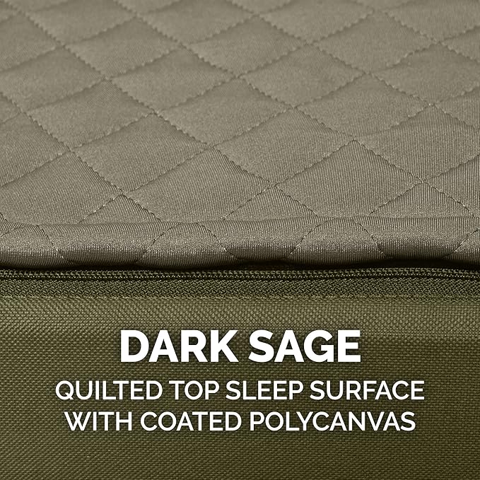 Furhaven Water-Resistant Cooling Gel Dog Bed for Large Dogs w/ Removable Quilt Top & Washable Cover, For Dogs Up to 125 lbs - Indoor/Outdoor Quilt Top Convertible Mattress - Dark Sage, Jumbo Plus/XXL