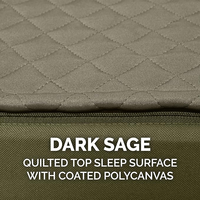 Furhaven Water-Resistant Cooling Gel Dog Bed for Large Dogs w/ Removable Quilt Top & Washable Cover, For Dogs Up to 95 lbs - Indoor/Outdoor Quilt Top Convertible Mattress - Dark Sage, Jumbo/XL