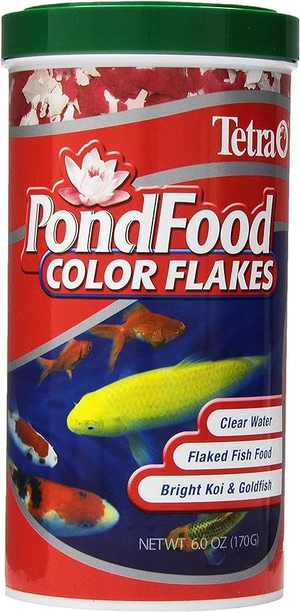 Tetra Pond Flakes Color Enhancing, Complete Nutrition for Smaller Pond Fish, Goldfish and Koi Fish, 6 oz