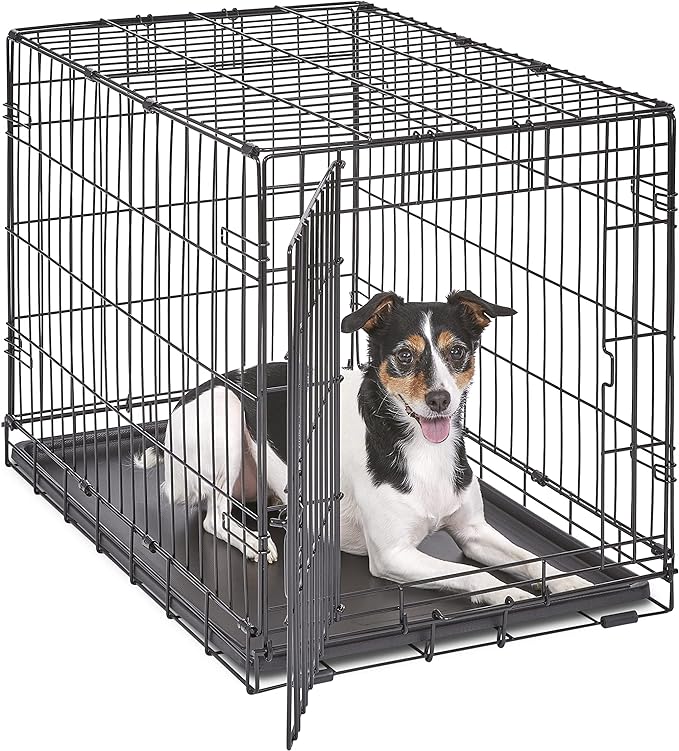 New World Newly Enhanced SingleDoor New World Dog Crate, Includes Leak-Proof Pan, Floor Protecting Feet, & New Patented Features, 30 Inch