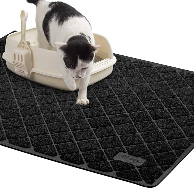 Niubya Premium Cat Litter Mat, Litter Box Mat with Non-slip and Waterproof Backing, Litter Trapping Mat Soft on Kitty Paws and Easy to Clean, Cat Mat Traps Litter from Box