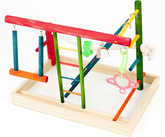 Penn-Plax Bird Life Wooden Playpen – Perfect for Cockatiels and Conures – Large