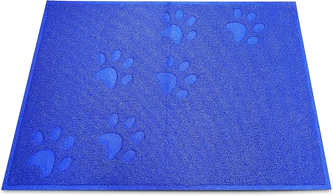 Andalus Medium Cat Litter Mat, Pack of 1 - Waterproof, Non-Slip & Easy to Clean Cat Litter Box Mat for Extra Efficient Pet Litter-Trapping, Blue (23.5” X 15.75”)