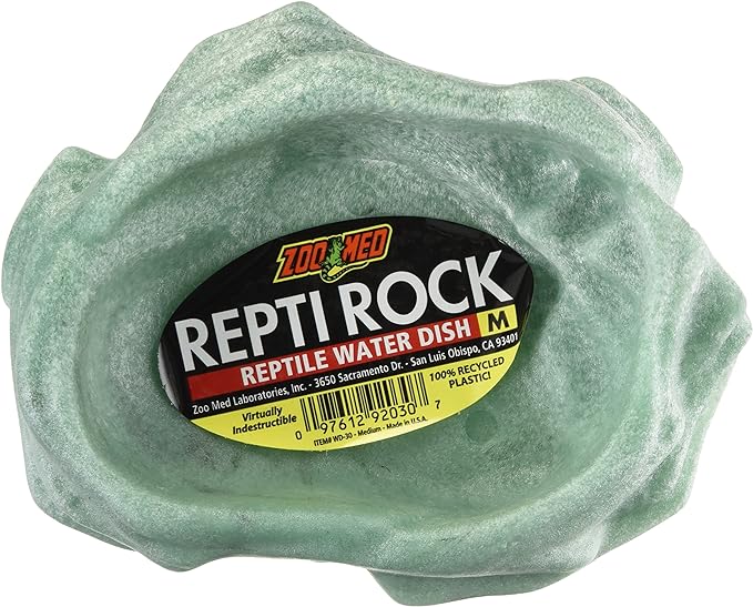 Zoo Med Reptile Rock Water Dish, Medium,Black