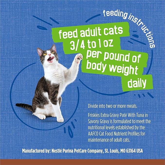 Purina Friskies Wet Cat Food Gravy Pate, Extra Gravy Pate With Tuna in Savory Wet Cat Food Gravy - (Pack of 24) 5.5 oz. Cans