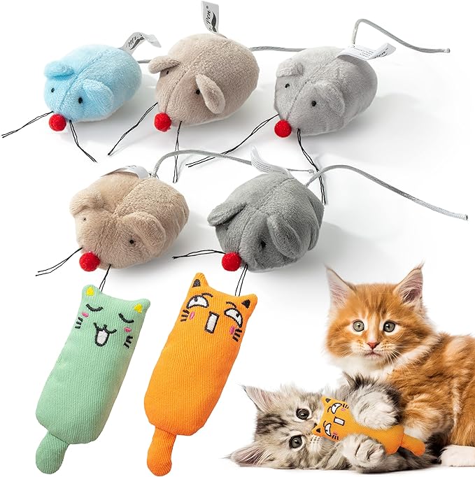 Mr. Pen- Catnip Toys, 7 Pcs, Mouse Cat Toy, Catnip Toys for Indoor Cats, Cat Nip Toys, Catnip Toys for Cats, Mouse Toy for Cats, Cat Toy Mouse, Toys with Catnip, Cat Toys Mice