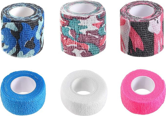 Eco-Fused Self-Adhering Bandage - Injury Wrap Tape for Pets, Dogs, Cats, Horses - Pack of 6 - Dog Bandages for Legs - Prevent Licking - Does not Stick to Hair - Elastic, Water Repellent, Breathable